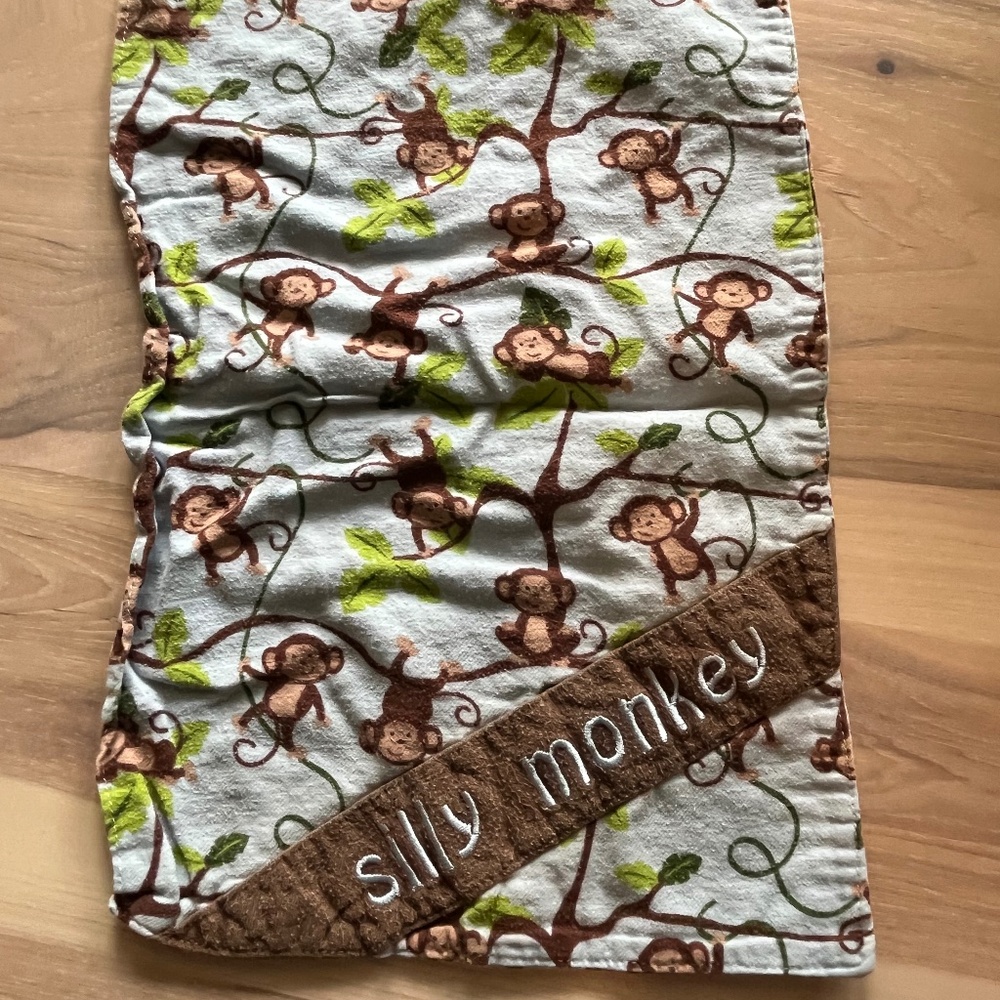 Burp Cloth.  Silly Monkey.  Flannel.